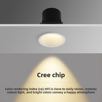 Mini spot encastré LED, lumière de plafond ciel étoilé, COB anti-éblouissement, bord étroit, 3W, trou de vis