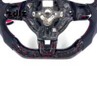 Accessoires de voiture Volant en fibre de carbone forgée rouge LED personnalisé pour Volkswagen VW Golf 6 MK6 2010-2017