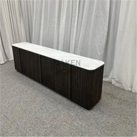 Lemari Bufet Kayu Oak Beralur Modern OAKEN, Meja Ruang Makan, Kredenza Ruang Tamu, Lemari Penyimpanan, Perabot Rumah