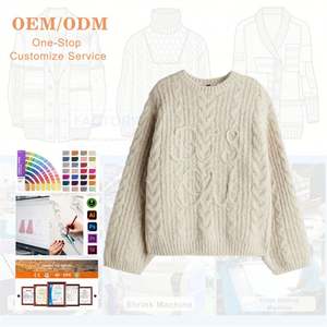 Venta al por mayor de fábrica, jersey de Cachemira personalizado, prendas de punto, Tops, ropa de invierno, jerséis de Jacquard para mujer - Product Image 1