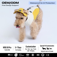 OEM ODM |   Chapeau de pluie 3-en-1 pour chien, protection contre le soleil, la pluie et le vent, imperméable, bord incurvé, trous pour les oreilles, logo personnalisé OEM, prêt à être expédié