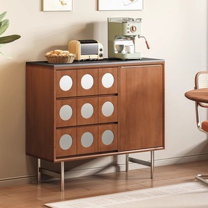 Aparador Retro de Madera Maciza 100x45x81.2cm, Mueble de Almacenamiento de Gran Capacidad para Sala de Estar - Product Image 1