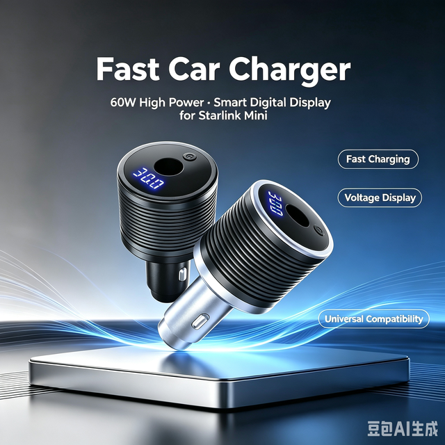 Starlink Mini Car Adapter 12V to 30V 2A DC Step-Up Converter 60W High-quality Aluminum Alloy High Speed Charge for Car Cigarette