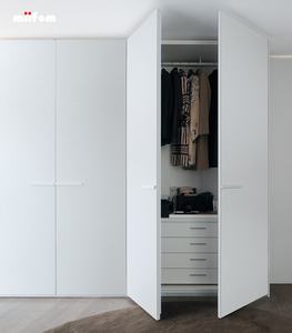 Meuble de chambre à coucher de placard de garde-robe personnalisé de <span class=keywords><strong>porte</strong></span> battante minimaliste blanc PET - Product Image 3