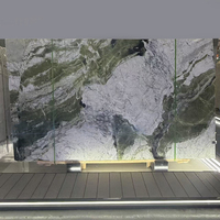 Мраморная плита Glacier Green - зеленый и белый натуральный мрамор с серыми прожилками для столешниц, стен и пола, полированная большая плита
