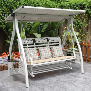 Chaise à bascule en métal d'extérieur, chaise suspendue <span class=keywords><strong>de</strong></span> <span class=keywords><strong>jardin</strong></span>, chaise décontractée au design simple et moderne, fauteuil inclinable pour terrasse et maison - Product Image 1