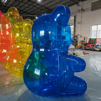 Ours gonflable scellé à l'air coloré Ours gonflable Ours de Noël transparent gonflable pour la décoration d'événements et de fêtes
