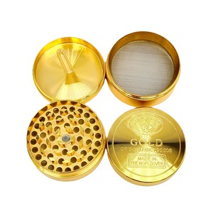 Hot Seller Zinc Alloy <b>Herb</b> <b>Grinder</b> Gold Four-Layer <b>Grinder</b> Manual Metal Tobacco <b>Grinder</b> - Product Image 3