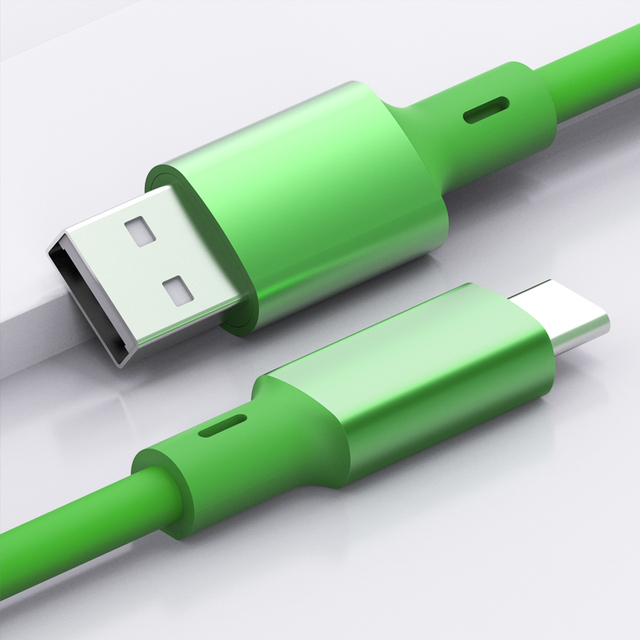 New Material USB Cable Rubber Silicone Type a to Micro Usb Type c Cable Fast Charging for Mobile Smart Device