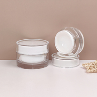 Bocaux en plastique acrylique transparent à double paroi personnalisés, vides, 15g, 30g, 50g, avec couvercle à vis, pour crème pour le visage, lotion, contenants cosmétiques