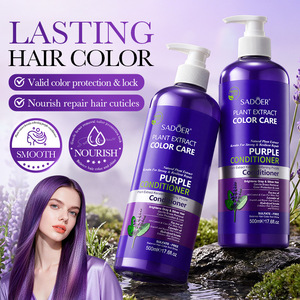 Shampooing et après-<span class=keywords><strong>shampoing</strong></span> capillaires violets hydratants, purifiants et lissants à la kératine botanique 500ml - Product Image 1