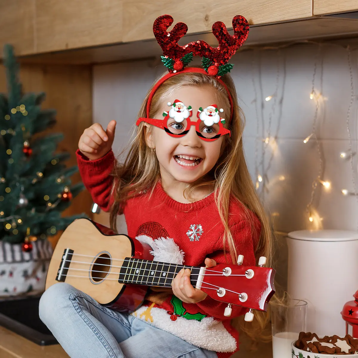 12 pz/set di natale occhiali di carta per feste decorazione per il viso di Babbo Natale festa decorativa per bambini regali creativi giocattoli per decorazioni per la casa