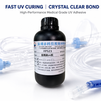 Adhésif liquide UV de qualité médicale KEJIA FP523, conforme RoHS ISO10993, résine acrylique hautement transparente pour le collage et l'étanchéité des plastiques