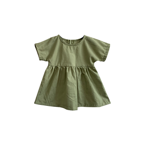 olive green infant dress Olive Jolly Time Ruffle Dress main image 0