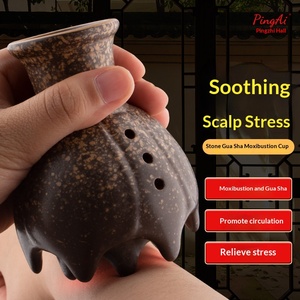 Pot de moxibustion Bian Stone Head, boîte portable pour thérapie de massage par <span class=keywords><strong>grattage</strong></span> manuel avec bâtonnets de moxa matures de Nanyang Henan - Product Image 5