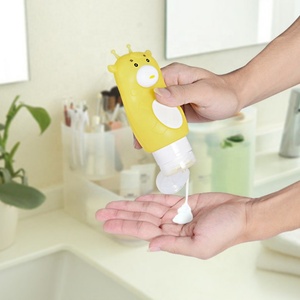 Cartoon Items Rabbit Leakproof Baby Shampoo Lotion Empty Bottles Silicone Travel Container for Body <b>Wash</b> <b>Hand</b> Sanitizer Liquid - Product Image 4
