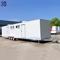 Grande remorque alimentaire mobile, camion de restauration rapide avec cuisine complète, grande remorque avec salle de bain, conteneur de bureau, salon, bar