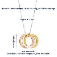 Nouveaux arrivages Collier anneau cercles imbriqués personnalisé Collier anneau de mariage russe Collier triple anneau Collier en acier inoxydable