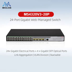 Conmutadores de Seguridad Gigabit Completos de la Serie H3C MS4320V3 |   Enlace ascendente de 10G |   Dedicado a la Vigilancia |   Conmutador de Red de Virtualización IRF2 - Product Image 1