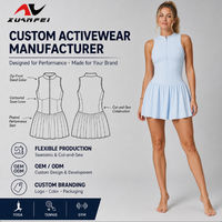 Robe de sport sans manches bleu ciel style corset pour femme 2026, jupe plissée taille haute, sexy et sportive, idéale pour le golf