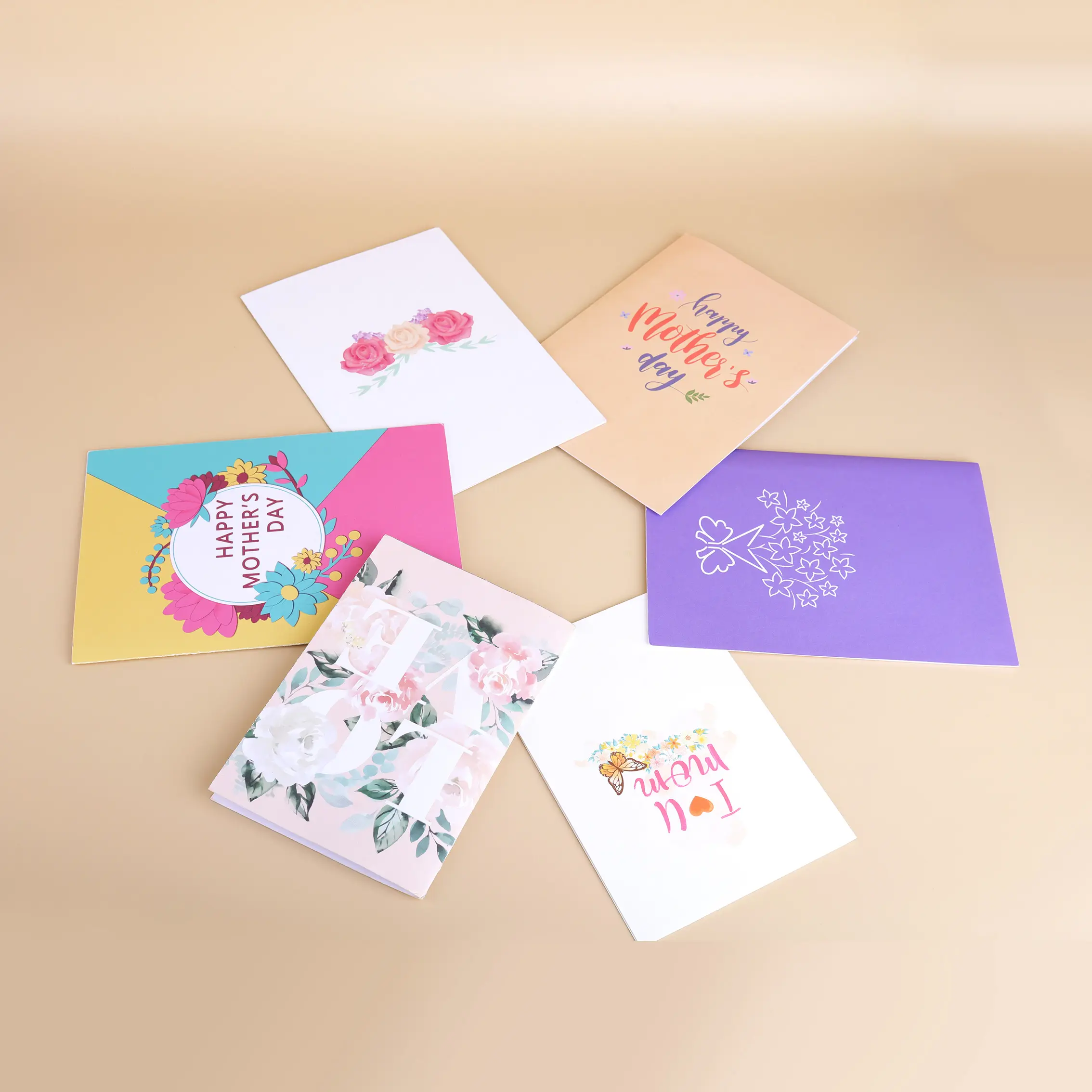 Winpsheng usine personnalisée à la main 3D Pop-Up musique lumière carte de voeux carte de remerciement cadeau de fête des mères enveloppes en papier imprimées