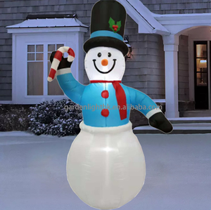 Muñeco de nieve de Navidad personalizado de 8 pies de buena calidad con muleta inflable para decoración de fiesta de jardín - Product Image 4