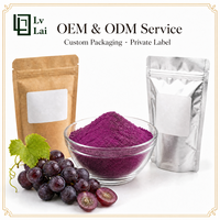 Poudre de raisin de haute qualité Lvlai Bio Manufacturer, vente en gros, poudre de jus de raisin pour boissons