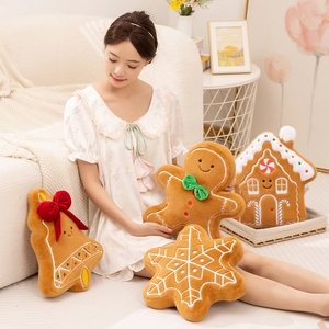 Almohadas <span class=keywords><strong>de</strong></span> Peluche con Diseño <span class=keywords><strong>de</strong></span> Galleta <span class=keywords><strong>de</strong></span> Jengibre, Tela Suave, Perfectas como Decoración Acogedora para el Hogar y Regalos Festivos Encantadores para Todos - Product Image 2