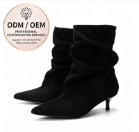 Bottines à bout pointu en faux daim pour femmes, talon chaton, style décontracté, pour le bureau, bottines habillées, fabrication sur mesure OEM ODM