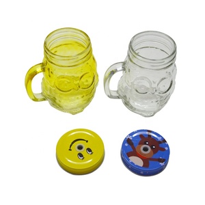 Producto caliente de <span class=keywords><strong>la</strong></span> forma del buho tapa paja <span class=keywords><strong>restaurante</strong></span> mason jar con mango - Product Image 3