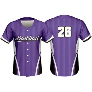T-shirt de baseball en gros pour hommes, veste de baseball, maillots vierges personnalisés, ensembles d'uniformes, concevez votre propre chemise - Product Image 1