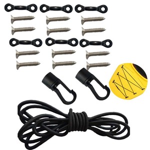 Ensemble de crochets pour corde de kayak, boulons à vis de 6 mm, cordon élastique en nylon, accessoire pour sports nautiques en plein air - Product Image 1