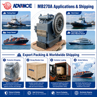 Boîte de vitesses marine Advance MB270A 493HP 2500RPM Rapport 3.00-6.82 PTO Commande mécanique électrique pour bateau de pêche, de travail et de transport de marchandises NTA855