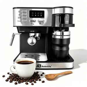 Anbolife Machine <span class=keywords><strong>à</strong></span> café multifonctionnelle Espresso + Café filtre, Vente en gros uniquement, OEM, Capsules pré-emballées <span class=keywords><strong>souples</strong></span> avec protection contre la surchauffe - Product Image 1