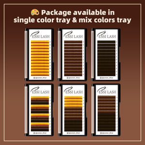 ESSI LASH Vente en gros Extensions de cils coréens Pbt Brown Plateaux de cils brun clair 0 .. 05 Extensions de cils bruns doux - Product Image 3