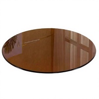 Verre trempé rond de couleur thé, 8 mm, pour bureau et table à manger, livraison rapide
