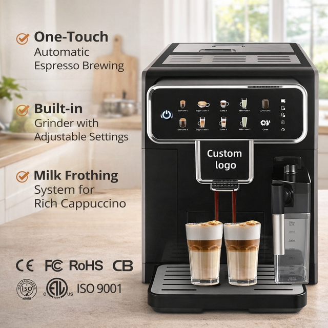 Bean to Cup Commercial Super-automatic Intelligent Stainless Steel Coffee Espresso Maker with IoT App Control