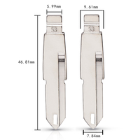 53 # NE72 Télécommande universelle Flip Key Blade NO. 53 Lame Xhorse VVDI KEYDIY pour Peugeot 206 306 405 pour télécommande Citroen KD