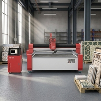 Cortadora de chorro de agua CNC de 5 ejes de alta precisión con motor y bomba, recorrido de mesa de 2000x1500x150mm, 380V 37KW, venta directa de fábrica