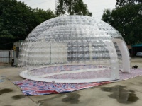 Tente gonflable transparente pour fêtes en plein air avec dôme transparent de type arche, imperméable et résistante au vent, pompe à air électrique pour événements