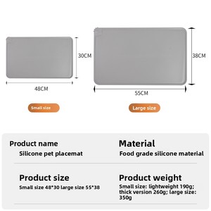 カスタマイズ可能な再利用シリコン製ペット用プレースマット、食器、滑り止め、汚れ防止、ユニバーサル、猫、犬用、モダンデザイン、正方形、5mm - Product Image 5