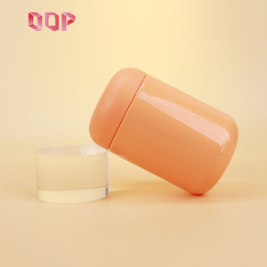 Conteneur en PET orange de qualité alimentaire de 18 oz, 25 oz, 28 oz avec bouchon à vis pour poudre de protéines, poudre de lait, beurre, logo personnalisé OEM - Product Image 1