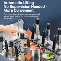 Cuiseur à nouilles automatique commercial, machine à pâtes électrique avec 3 à 6 têtes de cuisson indépendantes et minuteur pour restaurants et hôtels