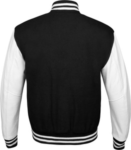 Vestes Letterman universitaires unisexes originales de style américain Printemps décontracté Polyester/coton cuir col montant coupe-vent - Product Image 2