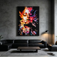 Affiches et impressions décoratives pour la maison, portraits de visages féminins, peinture luxueuse, graffiti coloré, art mural pop féminin, toile avec cadre pour la chambre