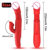 Leckender Stoßender Dual-Vibrator Teleskopischer Vibrations-Wärme-Dildo Frauensextoys Heizender G-Punkt-Stab Vibratoren