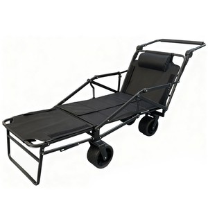 Chariot de transport pliable multifonction 2-en-1 robuste pour chaises longues - Product Image 2