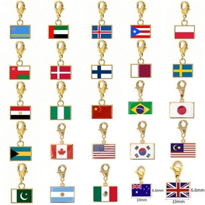 Venta al por mayor, nuevo, personalizado, dijes de bandera de país del Mundial 2026, joyería de acero inoxidable chapada en oro de 18K, pulsera de moda DIY para mujeres y hombres - Product Image 5