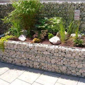 Blocs de mur de soutènement en <span class=keywords><strong>gabion</strong></span> d'acier 2x1x0.5m galvanisés, écologiques, faciles à assembler, en treillis métallique, cage à pierres, clôture de jardin - Product Image 1