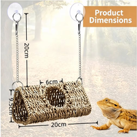 Hamac pour reptiles fait main, transat pour lézards, lit pour dragon barbu, en jonc de mer naturel respirant pour gecko, serpent, terrarium